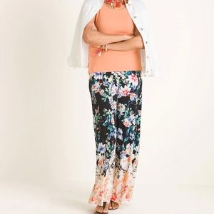Chico’s Palazzo Pants Butterfly Garden Print 0R